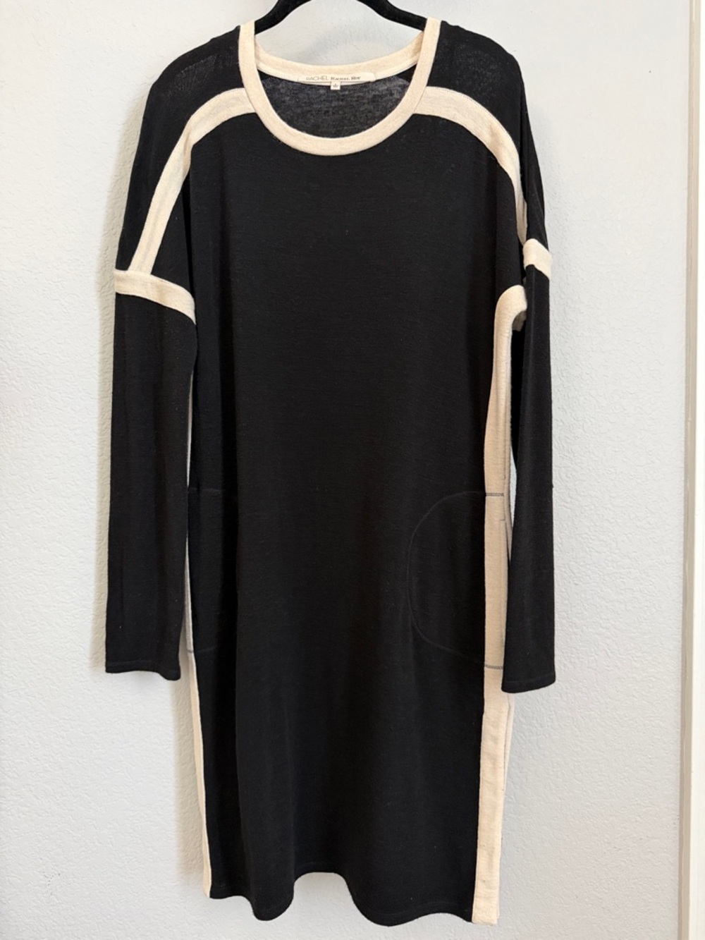 RACHEL ROY | Black Sweater Dress with Pockets and Snaps - SZ L